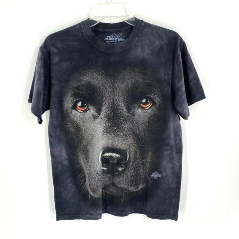 The Mountain T-Shirt Small Tie Dye Graphic Print Wildlife Black‎ Dog S